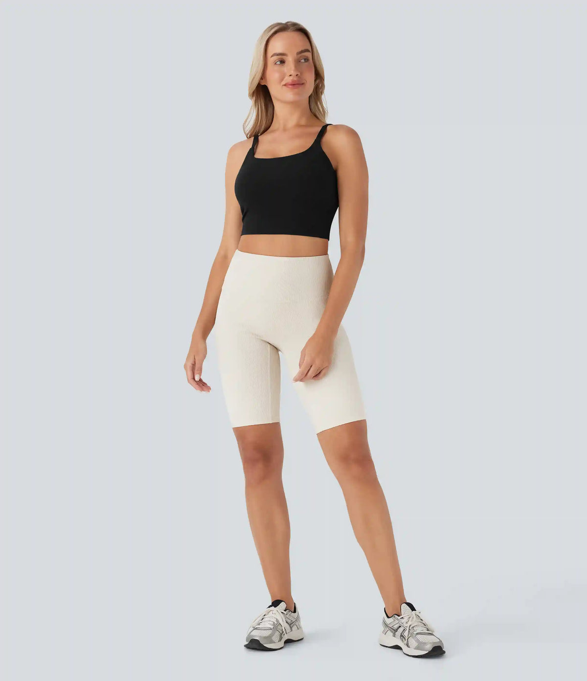 SoftlyZero™ Plush Basic Padded Cropped Low Support Running Cami Top DD-F Cups