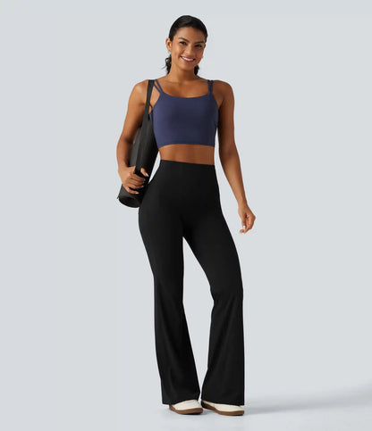 Halara UltraSculpt™ High Waisted Tummy Control Ruched Flare Yoga Leggings with Pockets