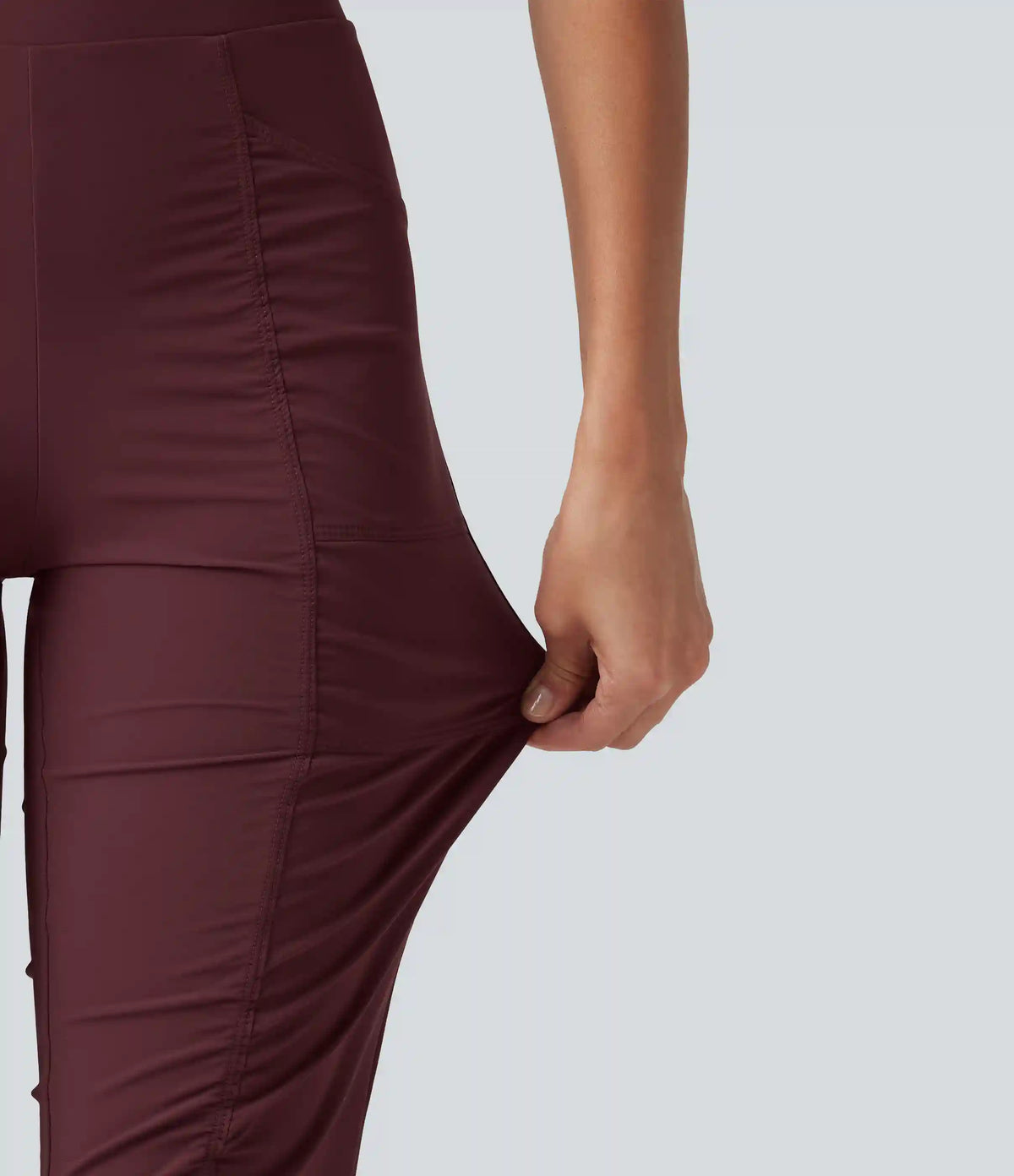 High-waisted Ruched Quick Dry Running Slim Pants with Pockets
