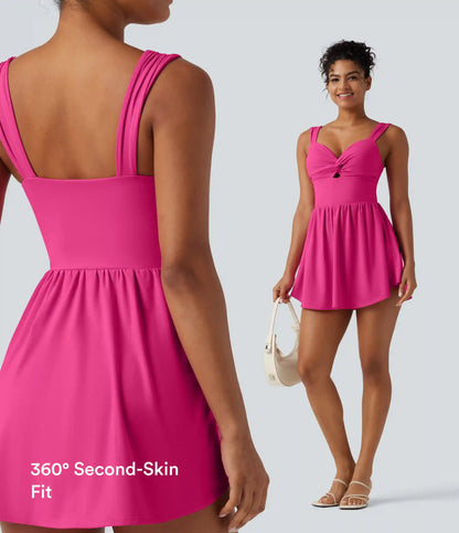 SoftlyZero™ Plush Sweetheart Neck Built-in Bra 2-in-1 Micro Mini Casual Dress with Pocket-Easy Peezy Edition