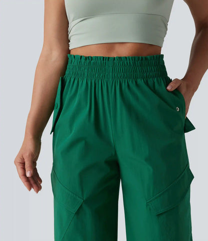 Lettuce Trim High Waisted Workout Cargo Pants with Pockets