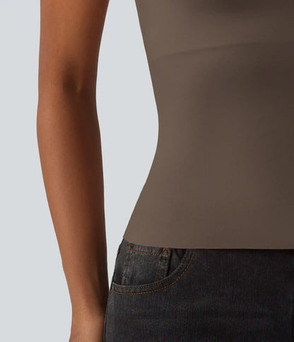 Square Neck Built-in Bra Casual Tank Top B-E Cups