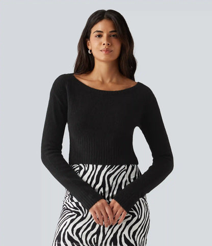 One Shoulder Batwing Long Sleeve Casual Sweater