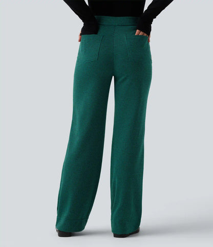 Halara Flex™ High Waisted Houndstooth Straight Leg Work Pants with Pockets