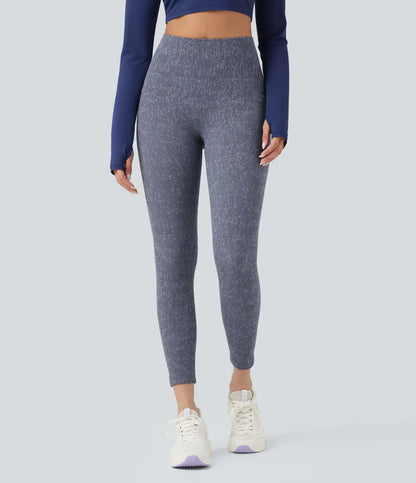 OneForm Seamless Flow High Waisted Speckled 7/8 Yoga Leggings with Pockets