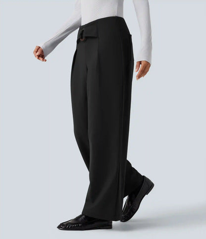 SoftlyZero™ Plush Thermal Mid Rise Straight Leg Work Pants with Pockets