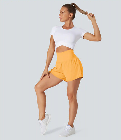 SoftlyZero™ Airy Super High Waisted 2-in-1 InstantCool Yoga Shorts with Pockets