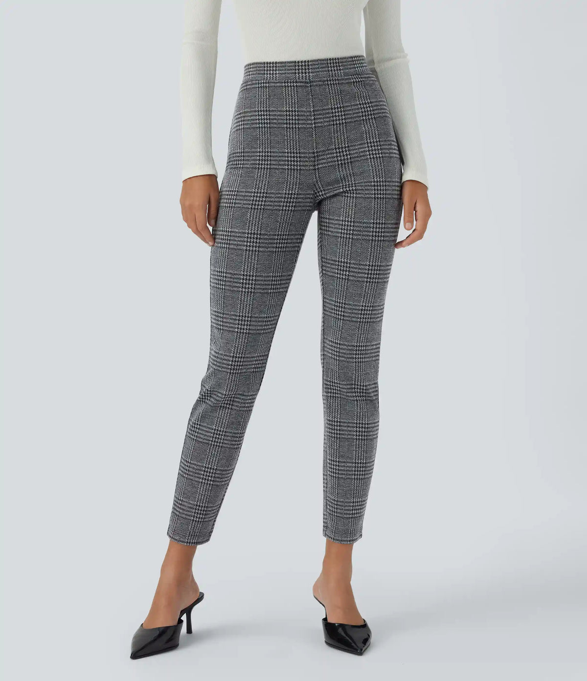 Halara Flex™ High Waisted Pocket Houndstooth Plaid Skinny Work Pants