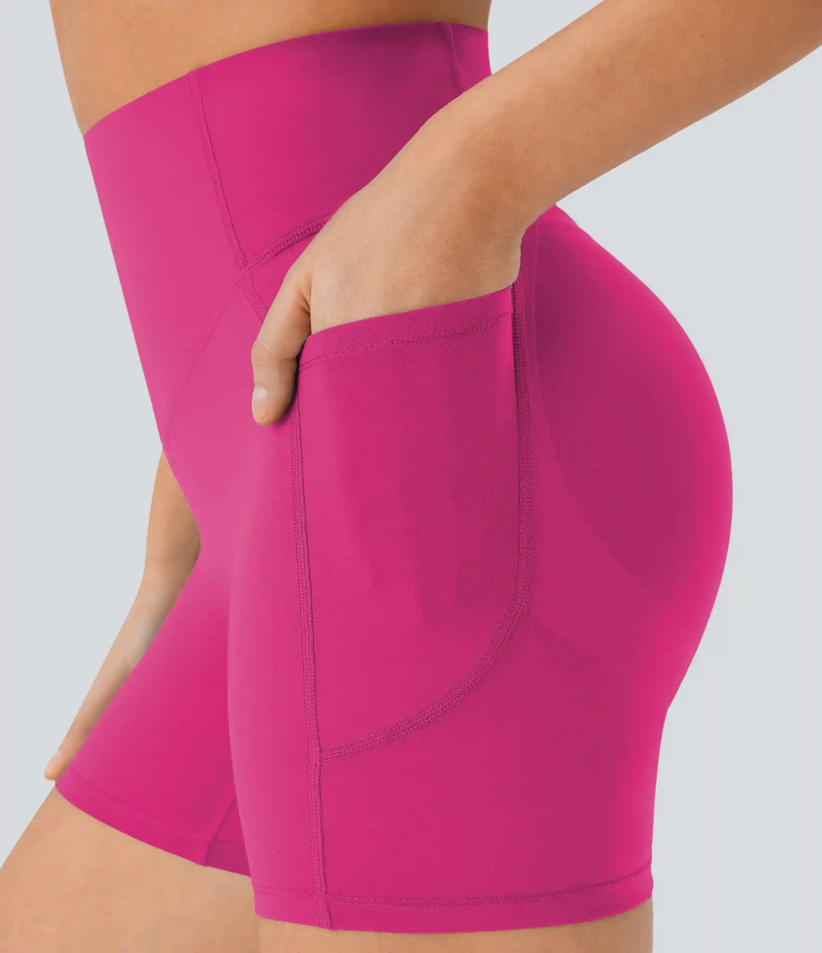 Halara UltraSculpt™ High Waisted Scrunch Butt Lifting Tummy Control Pocket Shaping Workout Biker Shorts 5''