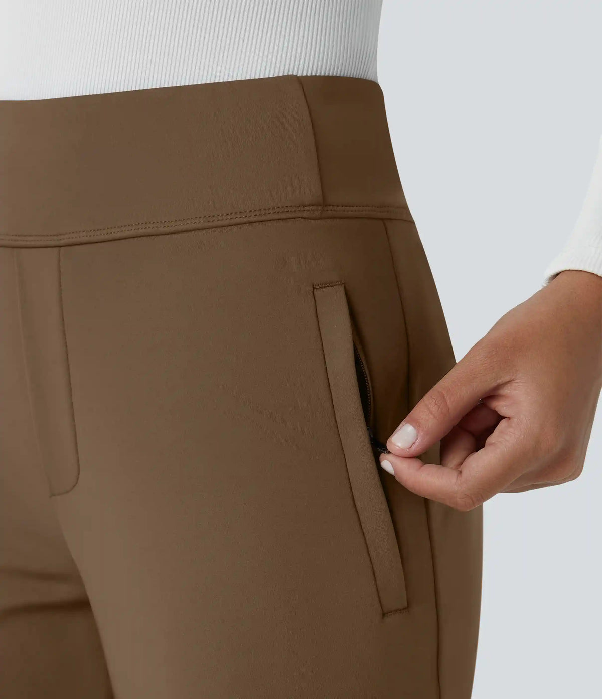 Halara Flex™ DayStretch Mid Rise Side Zipper Pocket Work Flare Pants