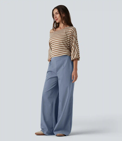 High Waisted Wide Leg Baggy Casual Pants with Pockets