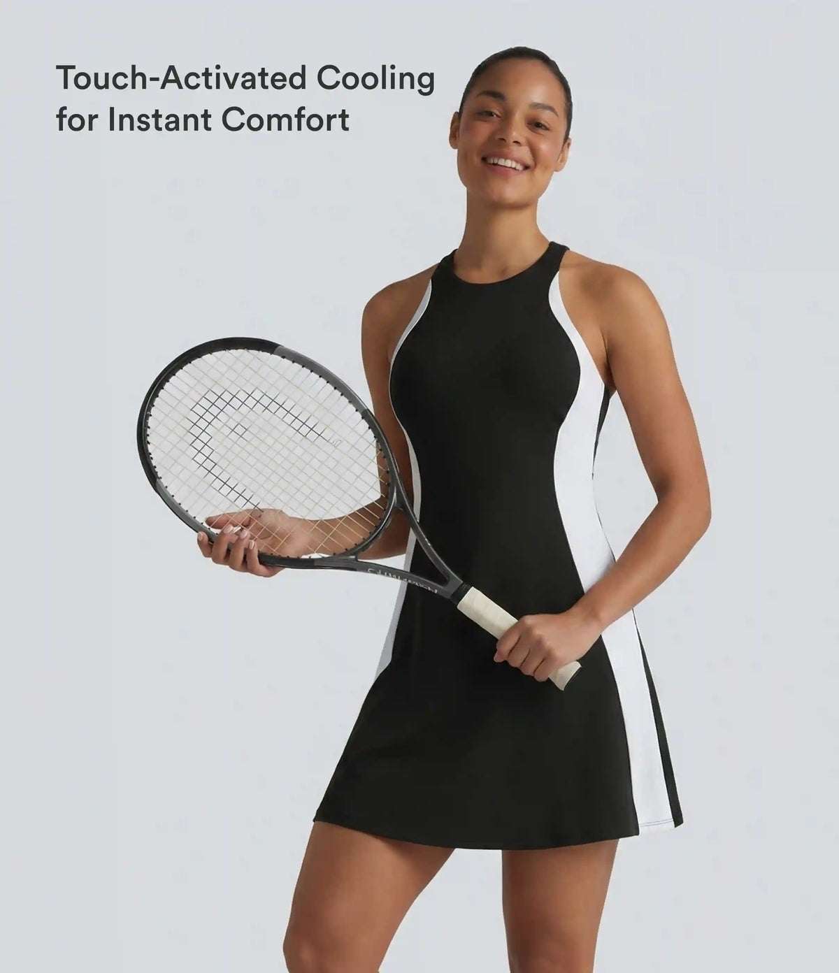 Softlyzero™ Airy Built-in Bra Color Block 2-in-1 InstantCool Mini Tennis Active Dress with Pockets-Easy Peezy Edition