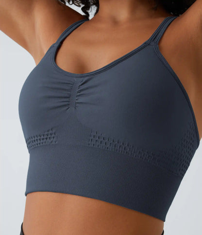 OneForm Seamless Flow Low Support Ruched Double Straps Sports Bra A-D Cups