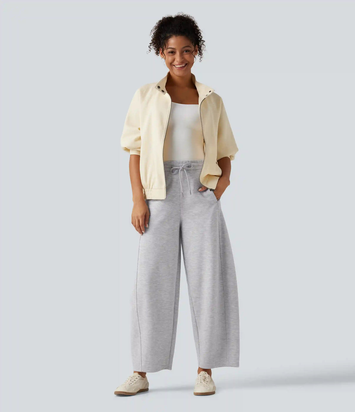 Mid Rise Drawstring Casual Cotton Sweatpants with Pockets