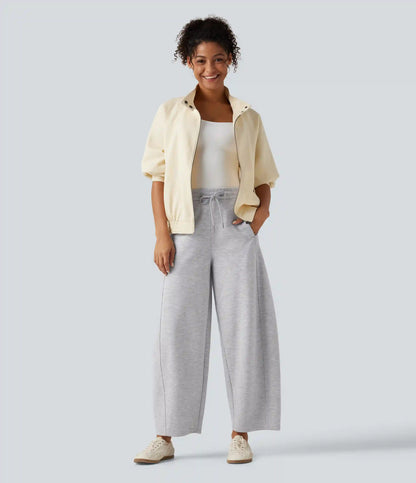 Mid Rise Drawstring Casual Cotton Sweatpants with Pockets