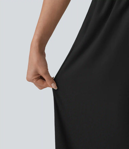 High Waisted Drawstring Baggy Pants with Pockets
