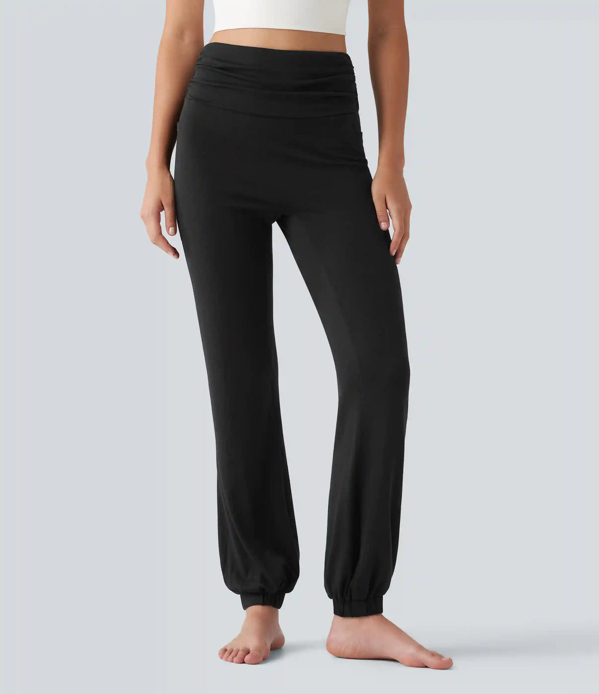 High Waisted Ruched Dance Balloon Joggers with Pockets