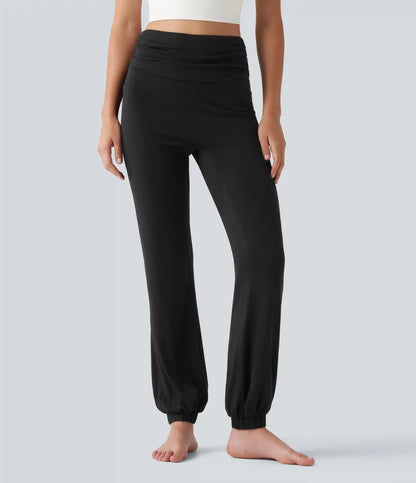 High Waisted Ruched Dance Balloon Joggers with Pockets