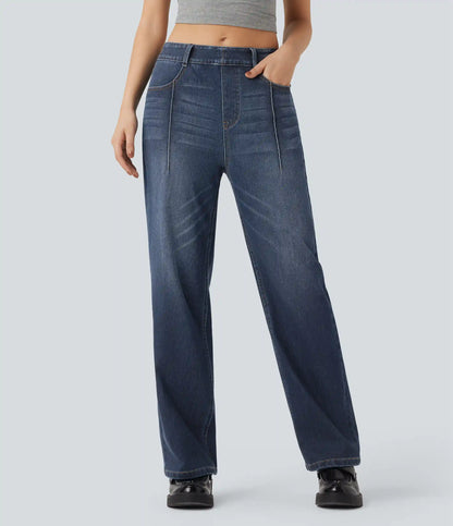 Halara Flex™ High Waisted Straight Leg Casual Jeans with Pockets