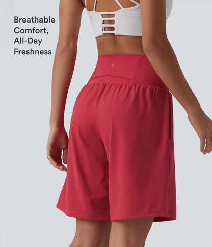 SoftlyZero™ Airy Super High Waisted 2-in-1 InstantCool Yoga Shorts 9" with Pockets