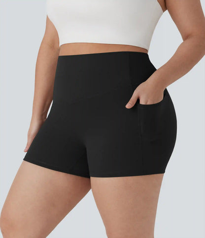 Plus Size Halara UltraSculpt™ High Waisted Tummy Control Training Biker Shorts 3'' with Pockets