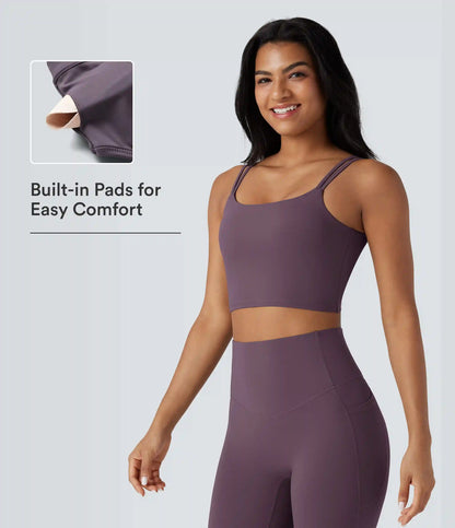 Halara UltraSculpt™ Double Straps Twisted Backless Cropped Yoga Tank Top