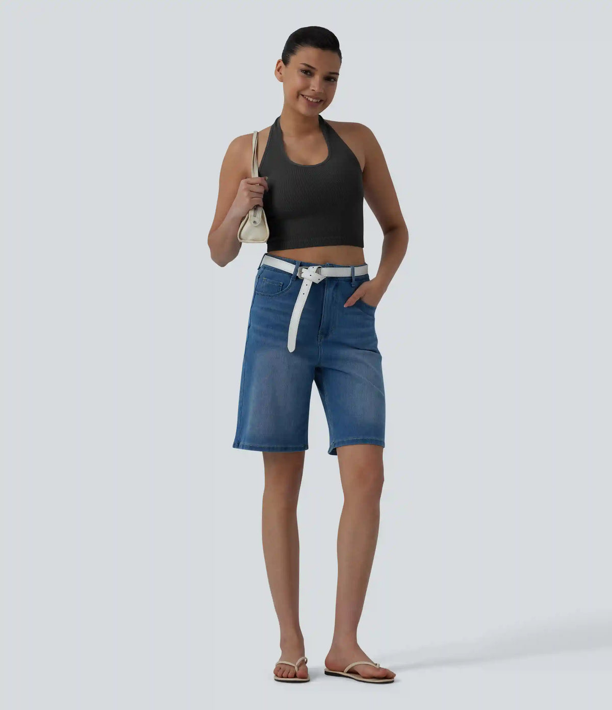 OneForm Seamless Flow Halter Cropped Casual Tank Top