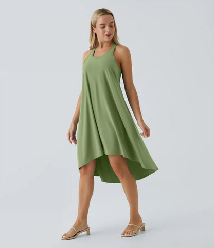 Breezeful™ RacerPocket High Low Flowy Midi Quick Dry Casual Dress