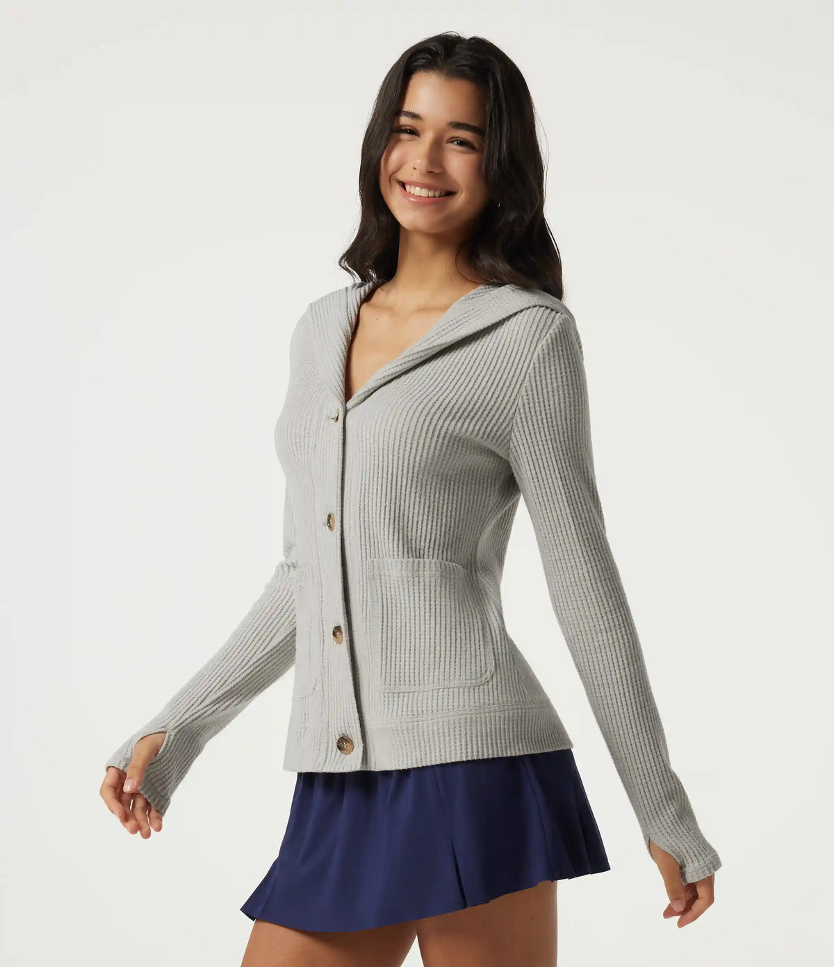 Hooded Long Sleeve Casual Jacket with Pockets