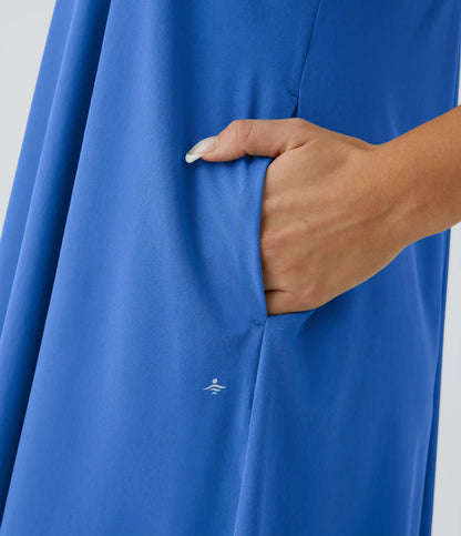 Breezeful™ RacerPocket High Low Flowy Midi Quick Dry Casual Dress