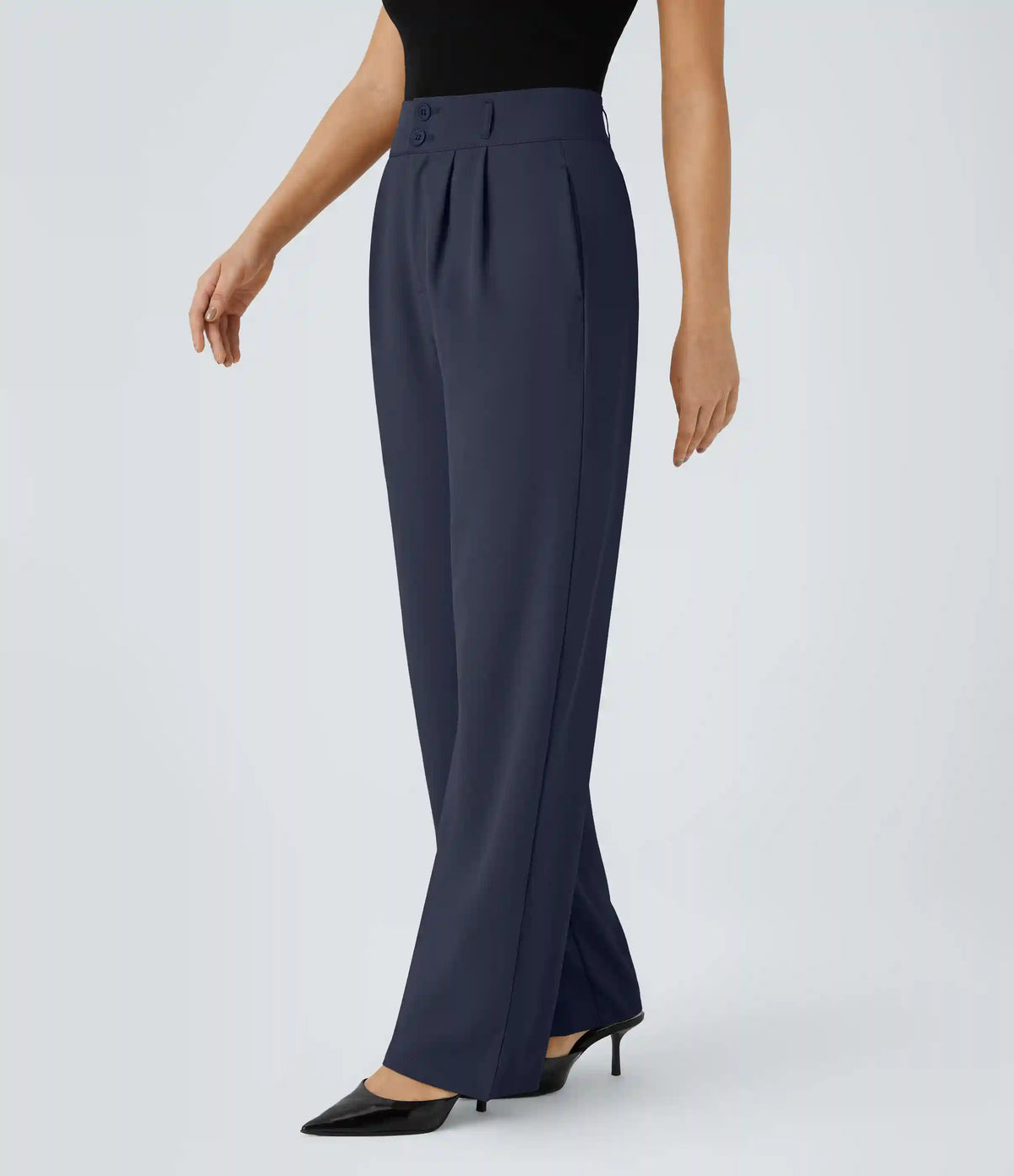 Halara Flex™ High Waisted Zipper Pocket Shirred Straight Leg Work Pants