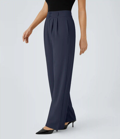 Halara Flex™ High Waisted Zipper Pocket Shirred Straight Leg Work Pants