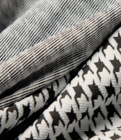 High Waisted Drawstring Houndstooth Yoga Leggings with Pockets