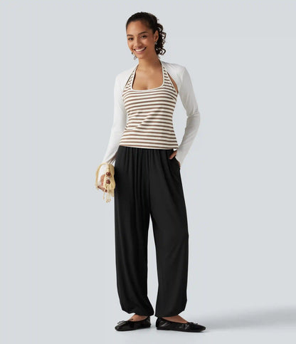 Mid Rise Casual Joggers with Pockets