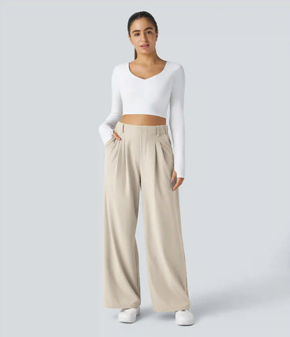 Halara Flex™ High Waisted Pocket Wide Leg Waffle Work Pants