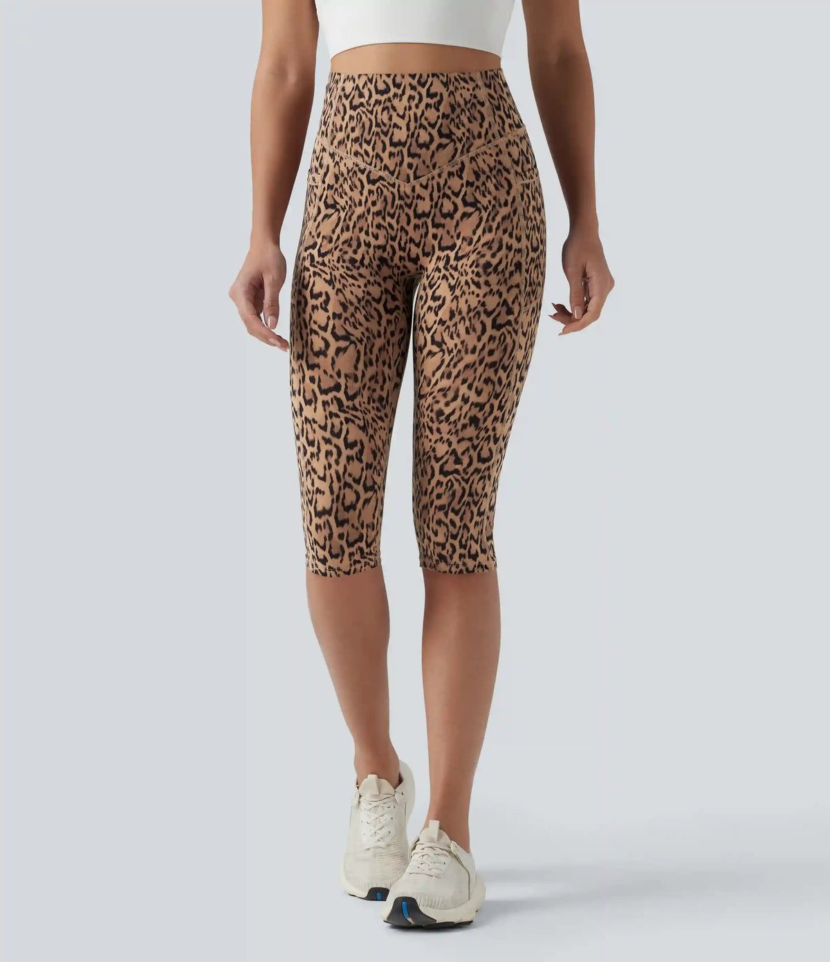 Halara UltraSculpt™ Leopard Print High Waisted Scrunch Butt Lifting Tummy Control Pedal Pusher Training Leggings with Pockets