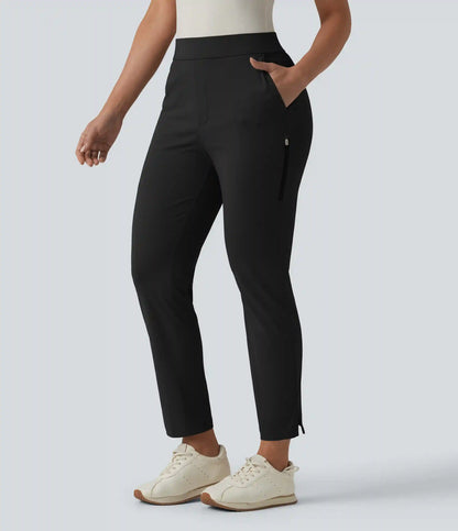 High Waisted Tapered Golf Pants with Pockets