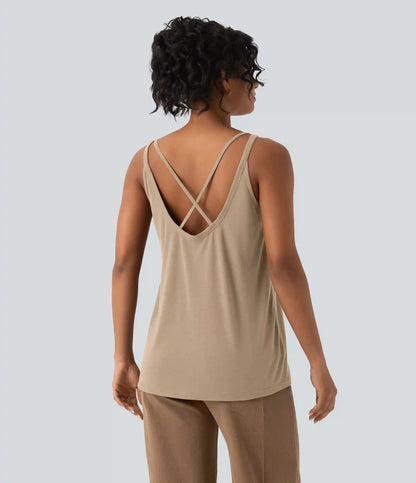 U Neck Relaxed Casual Tank Top