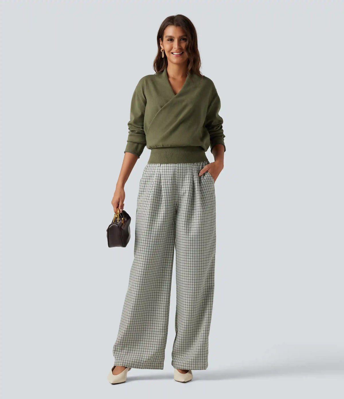 V Neck Long Sleeve Casual Sweater