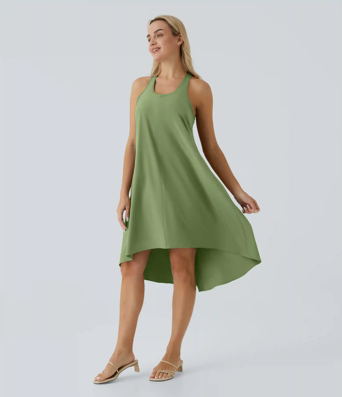 Breezeful™ RacerPocket High Low Flowy Midi Quick Dry Casual Dress