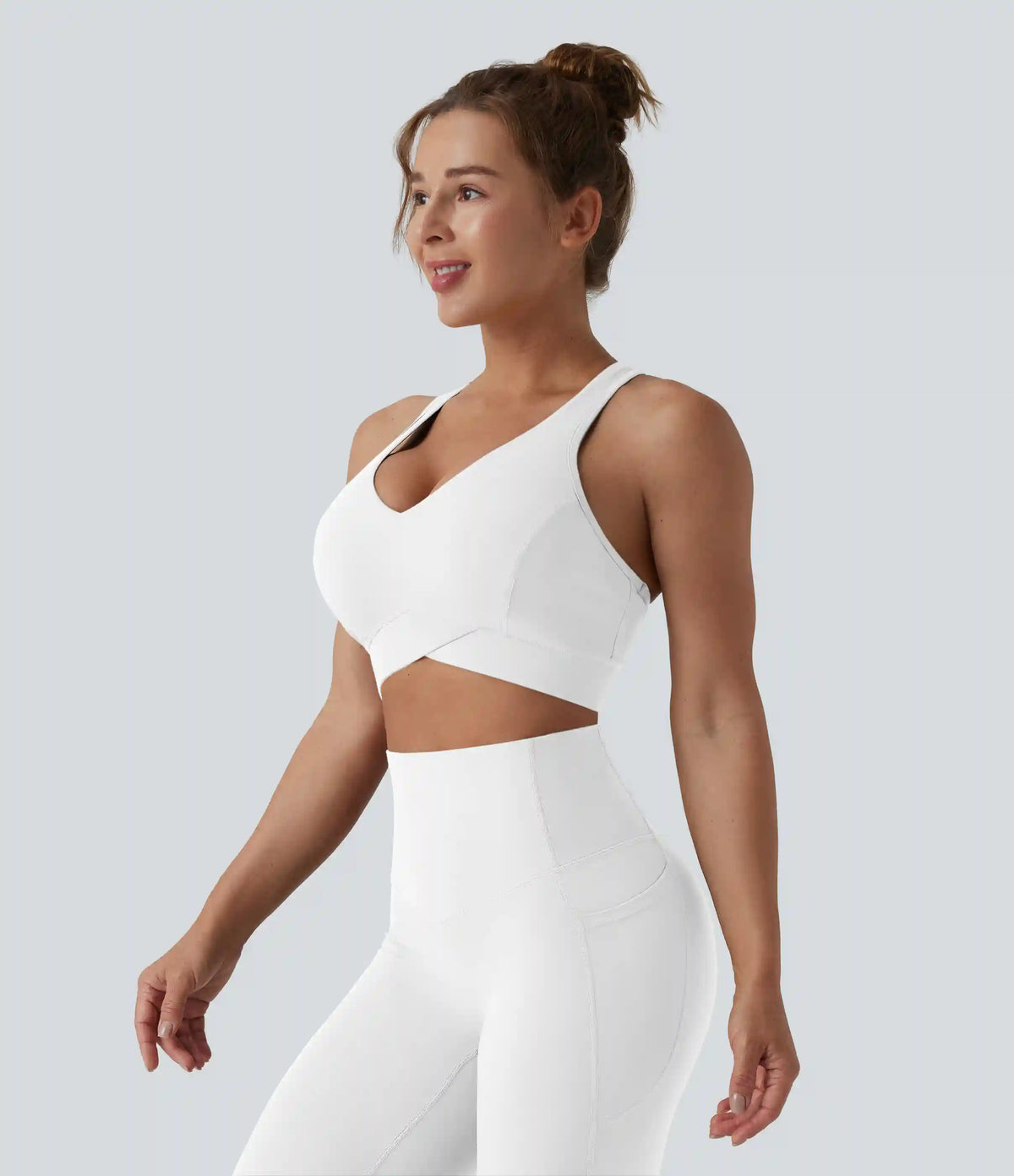 Halara UltraSculpt™ Light Support V Neck Racerback Running Sports Bra DD-F Cups