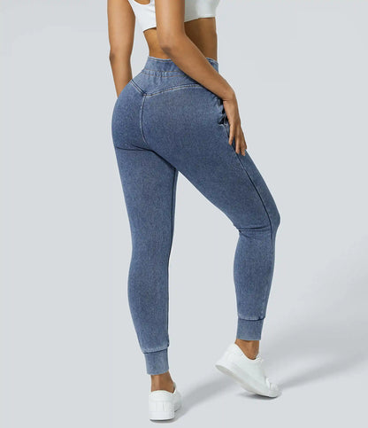 Halara Flex™ High Waisted Drawstring Pocket Washed Casual Jeans