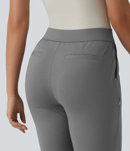 High Waisted Tapered Golf Pants with Pockets
