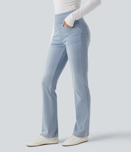 Halara Flex™ High Waisted Pockets Washed Casual Bootcut Jeans