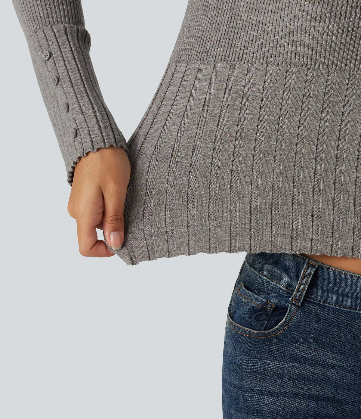 V Neck Long Sleeve Casual Sweater