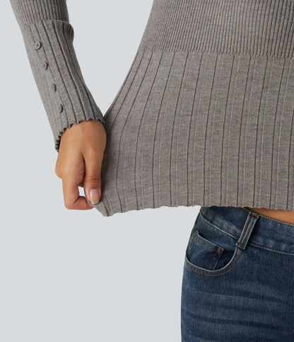 V Neck Long Sleeve Casual Sweater