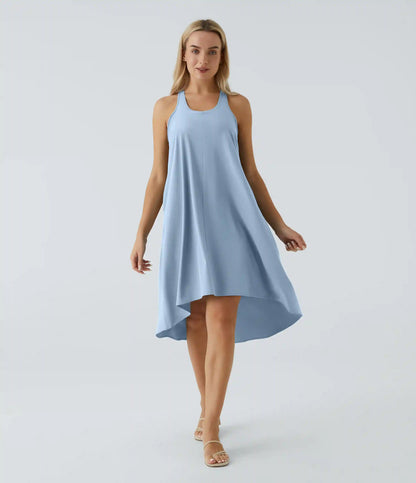 Breezeful™ RacerPocket High Low Flowy Midi Quick Dry Casual Dress