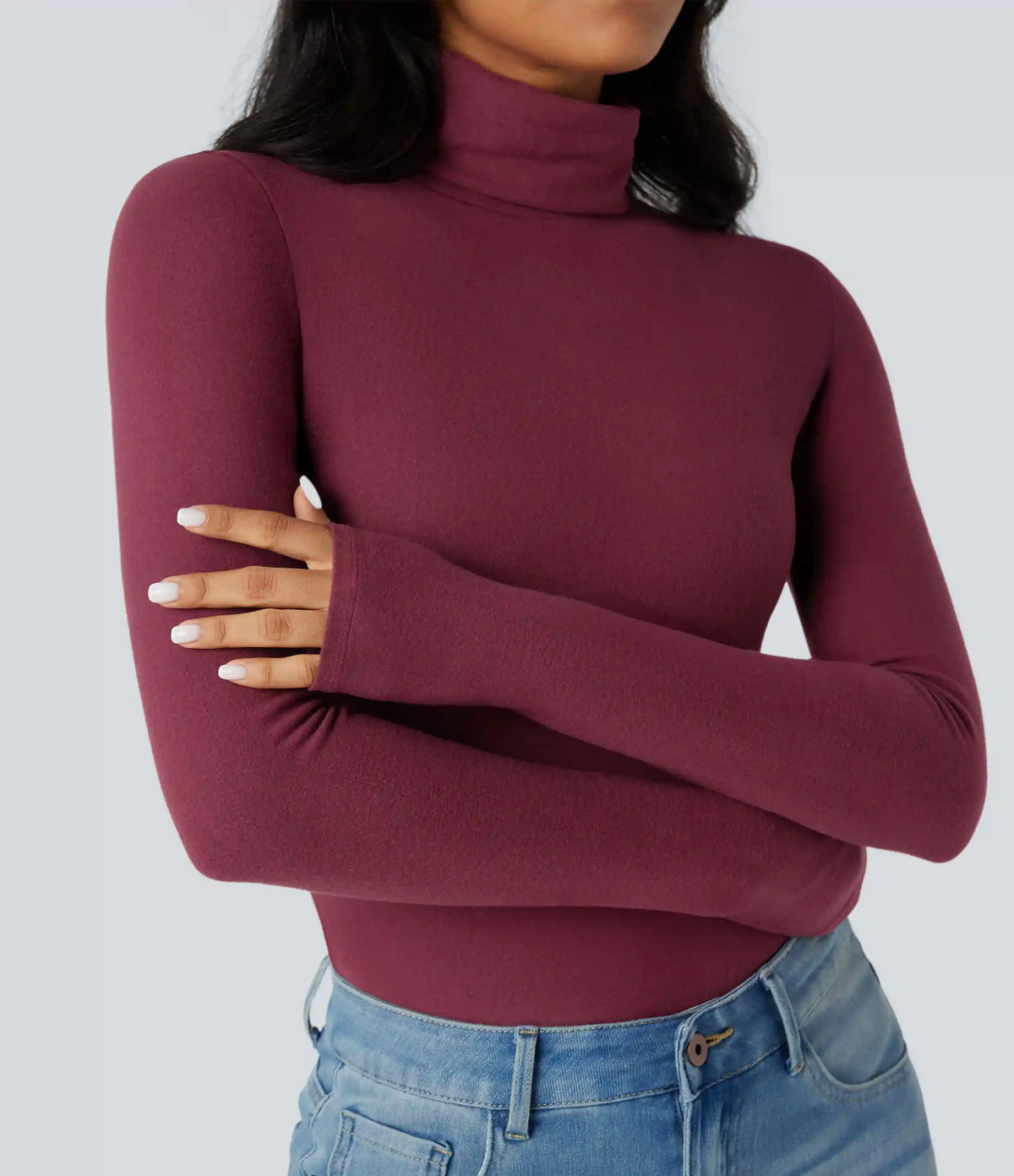 Halara HeatCore Turtleneck Long Sleeve Thumb Hole Casual Warming Top