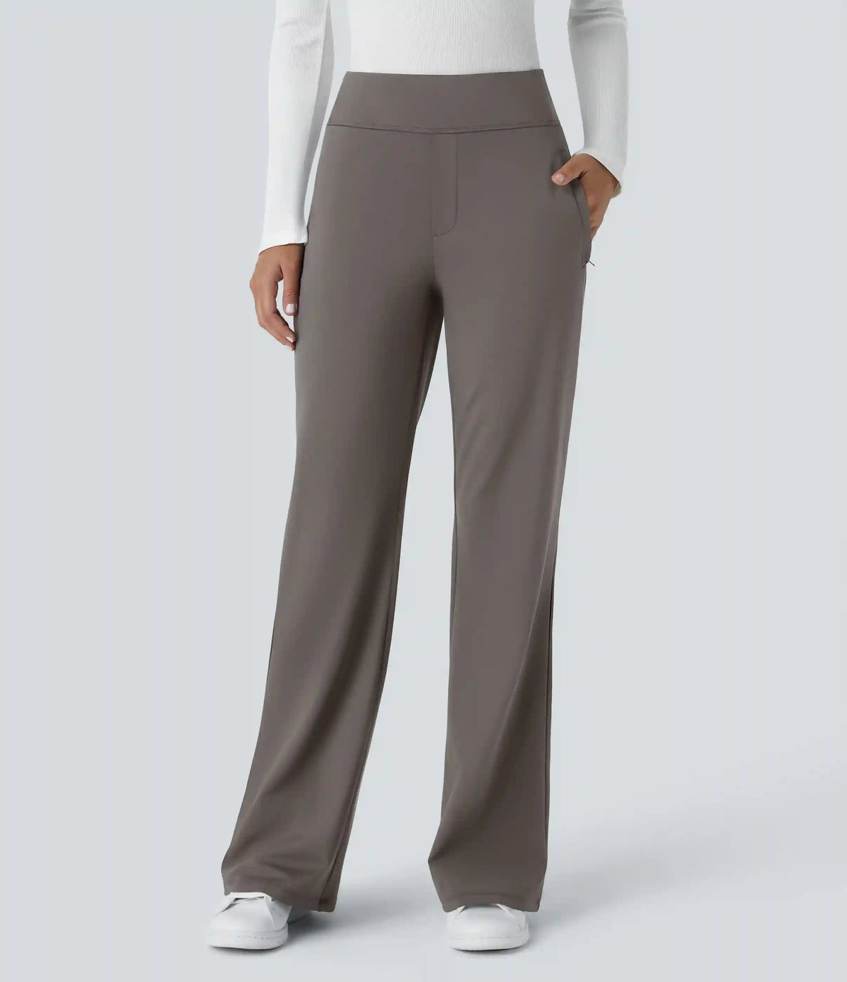 Halara Flex™ DayStretch Mid Rise Side Zipper Pocket Work Flare Pants
