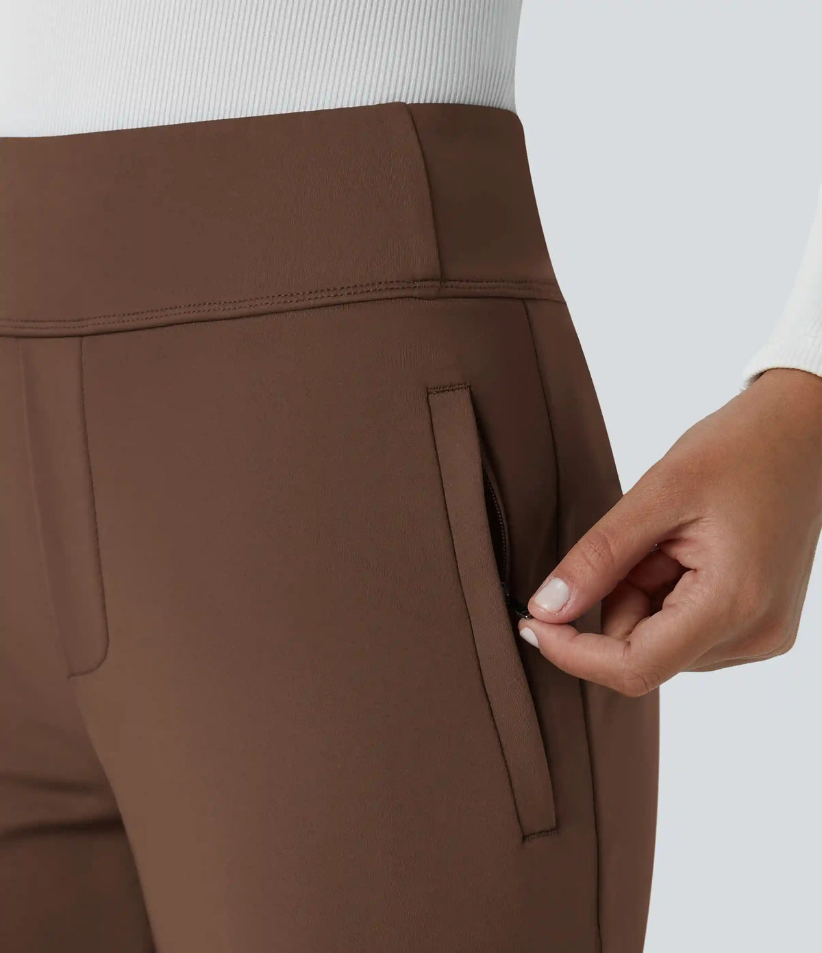 Halara Flex™ DayStretch Mid Rise Side Zipper Pocket Work Flare Pants